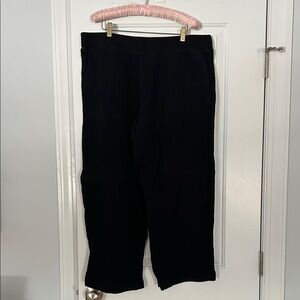 J Jill Cropped Black Gauze Pants